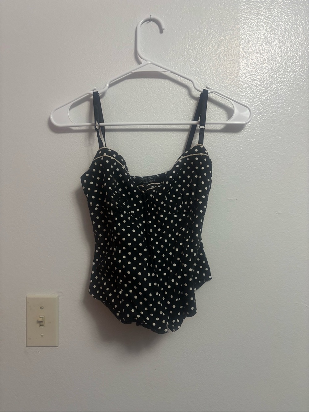Heart Moon Star Polka Dot Corset Bustier Top Women’s Medium